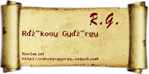 Rákosy György névjegykártya