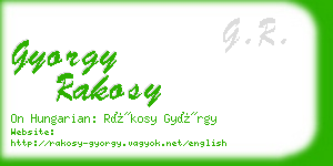 gyorgy rakosy business card